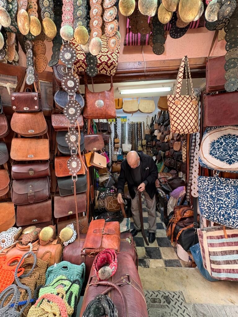 leather store in the souks marrakech